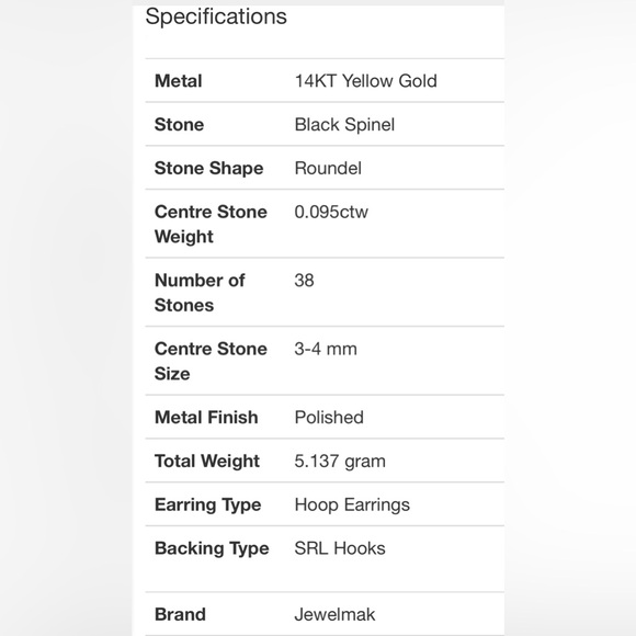14KT Yellow Gold 3 Row Black Spinel Earrings - Picture 6 of 7